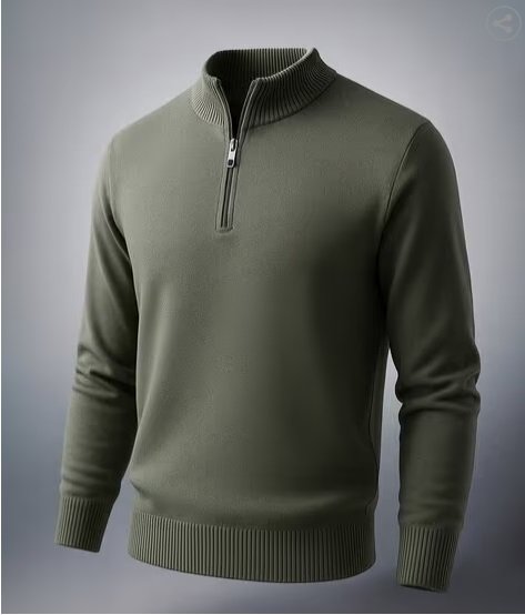 Men Relaxed Fit High-Neck Sweater
