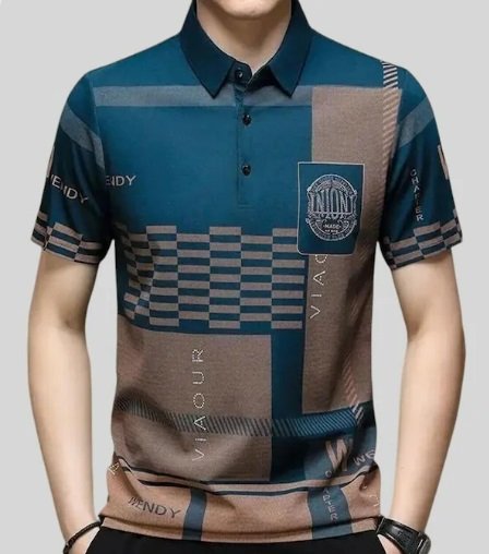 TAZO Mens Polo Neck | Printed T-Shirt | Regular Fit | Half Length Sleeve T-Shirt | Brand Logo T-Shirt 