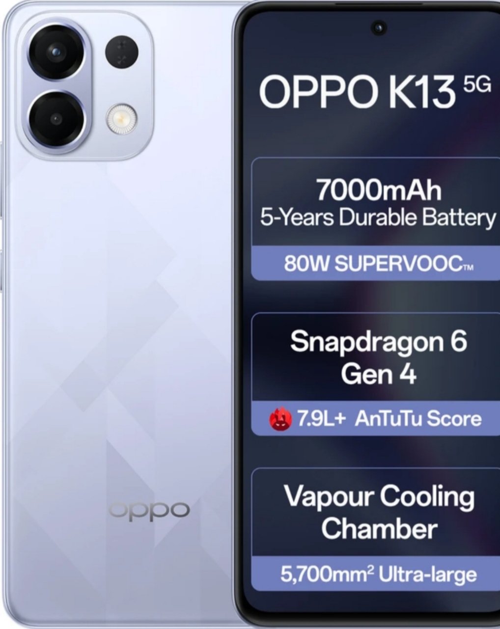 ₹19,999 | OPPO K13 5G Smartphone – 7000mAh Battery, AMOLED Display Power Deal