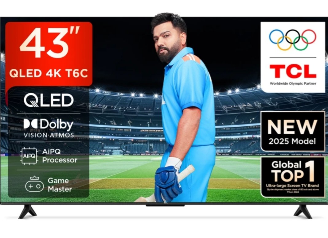 ₹25,990 – TCL 43-Inch QLED 4K Smart Google TV | HDR10+ Dolby Atmos Display