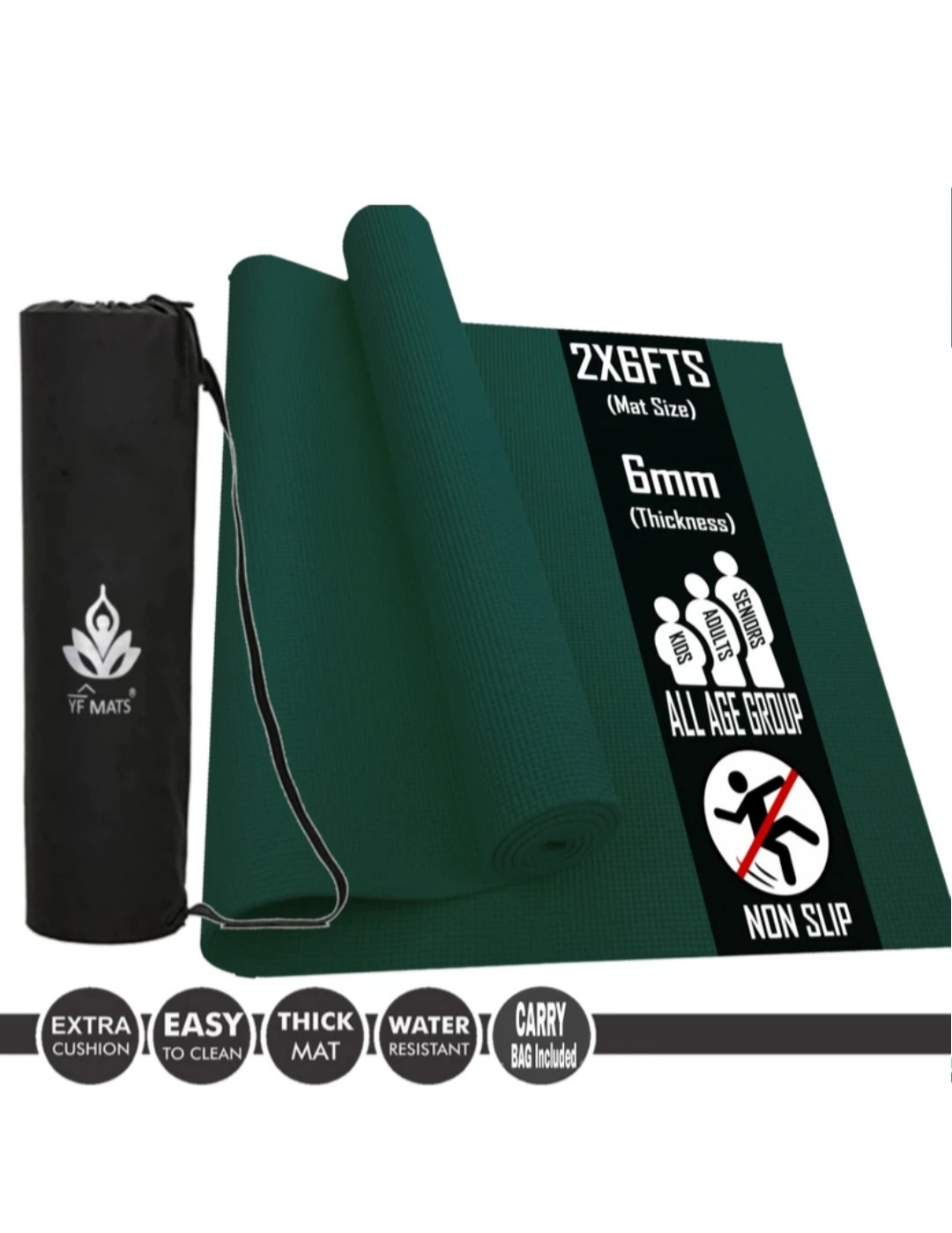₹298 Only – YFMATS 6mm Anti-Slip EVA Yoga Mat with Carry Bag (70% OFF)