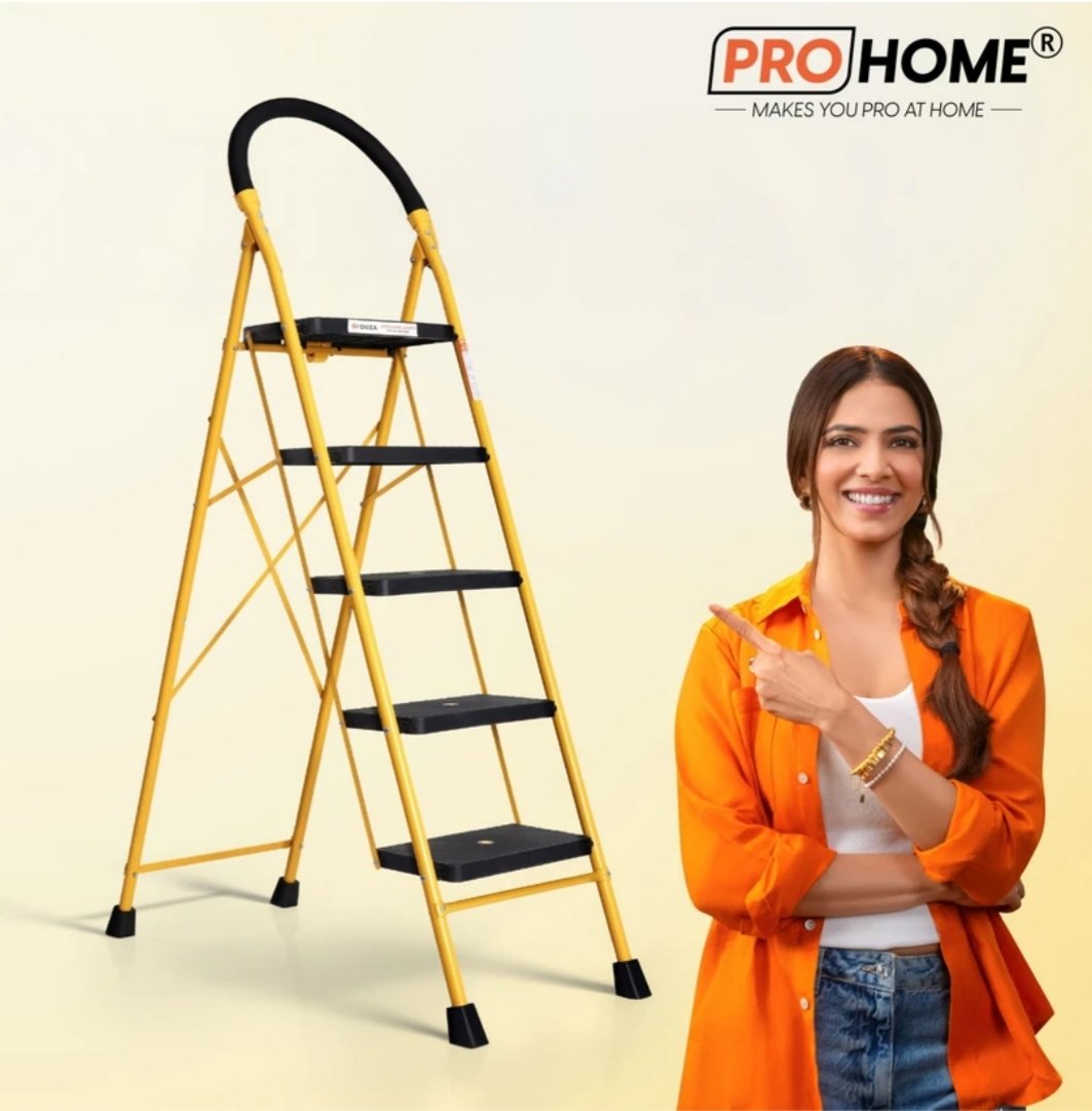 ₹2,356 – Heavy-Duty 5 Step Steel Ladder for Home Use