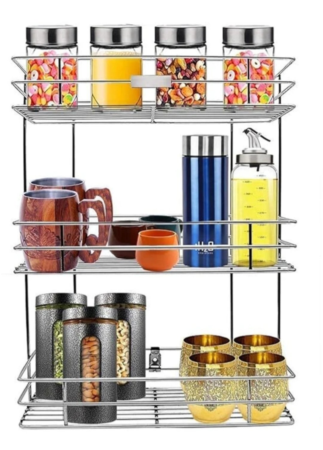 ₹291 Stainless Steel 3-Shelf Spice Rack | 68% OFF Hot Deal