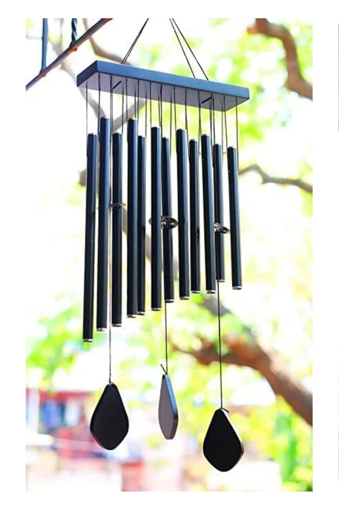 ₹412 Only! 12 Pipe Black Wind Chime 30-inch for Positive Energy