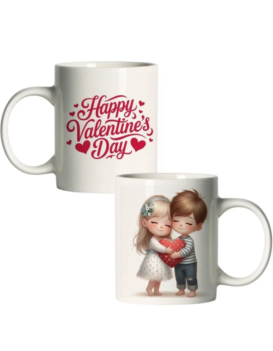 ₹135 Red Heart Ceramic Coffee Mug | 350ml Valentine Day Gift Set