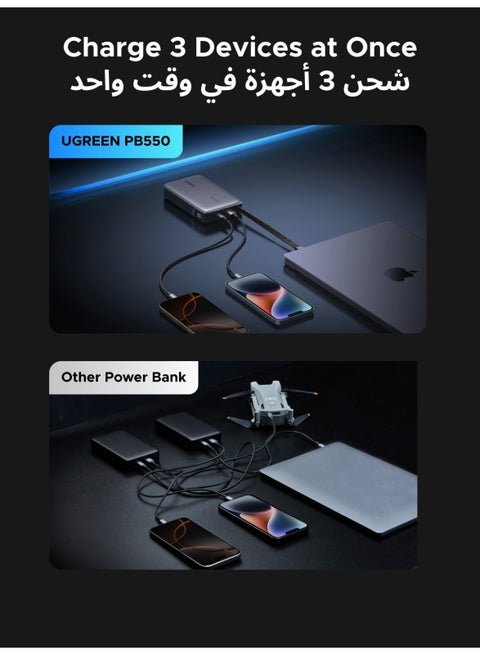 179 ريال سعودي باور بنك يو جرين 20000mAh بقوة 67 واط مع كابل مدمج وشحن فائق السرعة